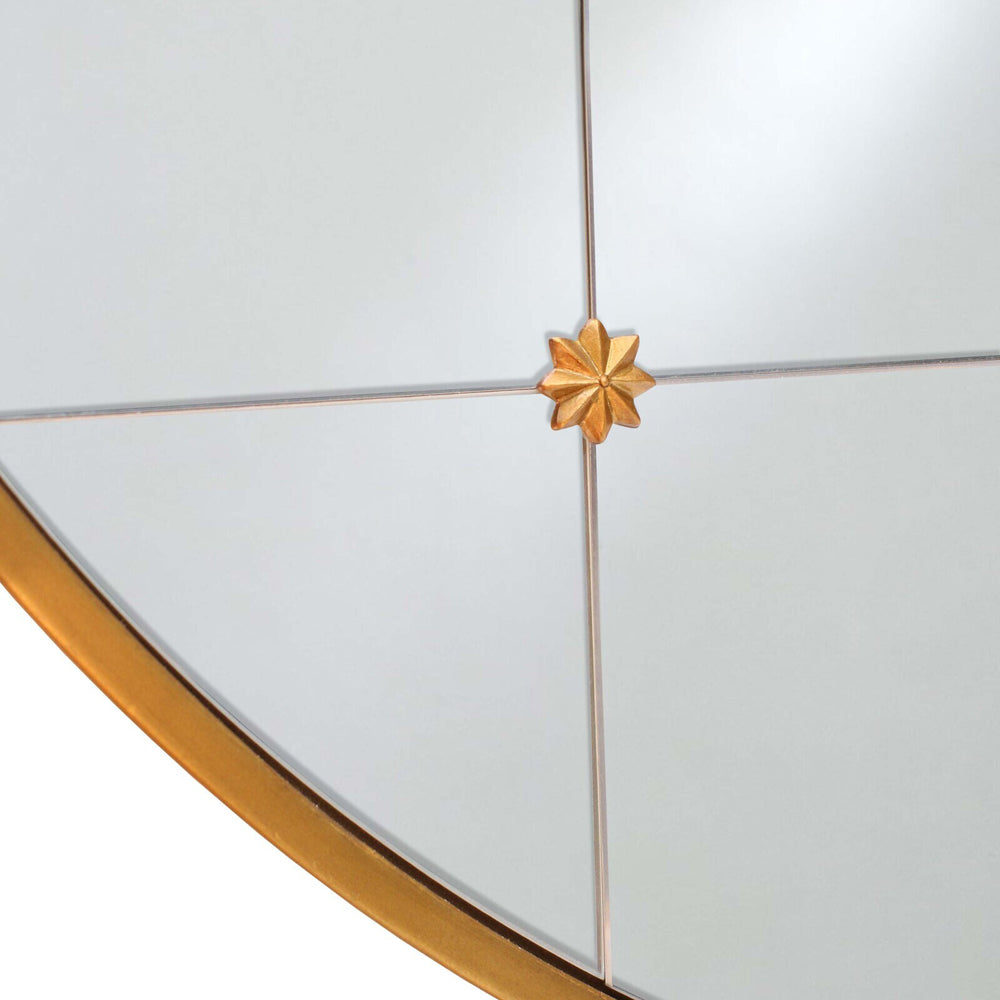 LVD Adalene Metal 90cm Mirror Wall Hanging Display Round - Brown