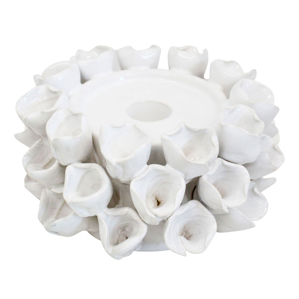 LVD Succulent Bell Ceramic Taper/Stick Candle Holder 17x9cm - Ivory