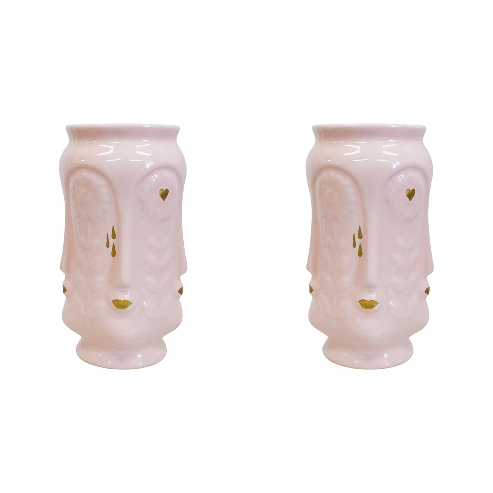 2PK LVD Ceramic Flower Vase Sunflower Kiss Crepe Decorative Home Decor