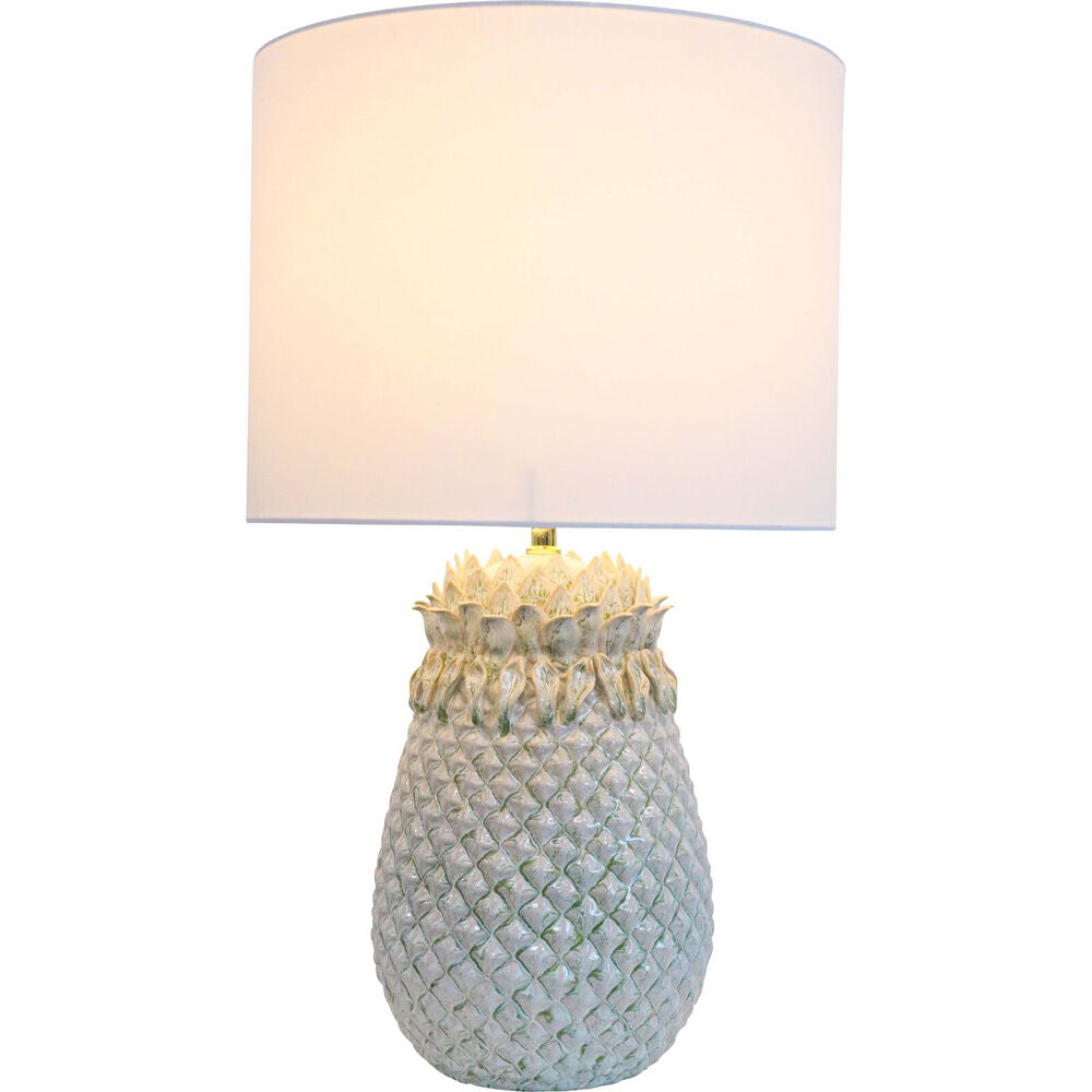 LVD Ceramic/Cotton Textured Pineapple Bedroom Lamp 38x65cm Natural
