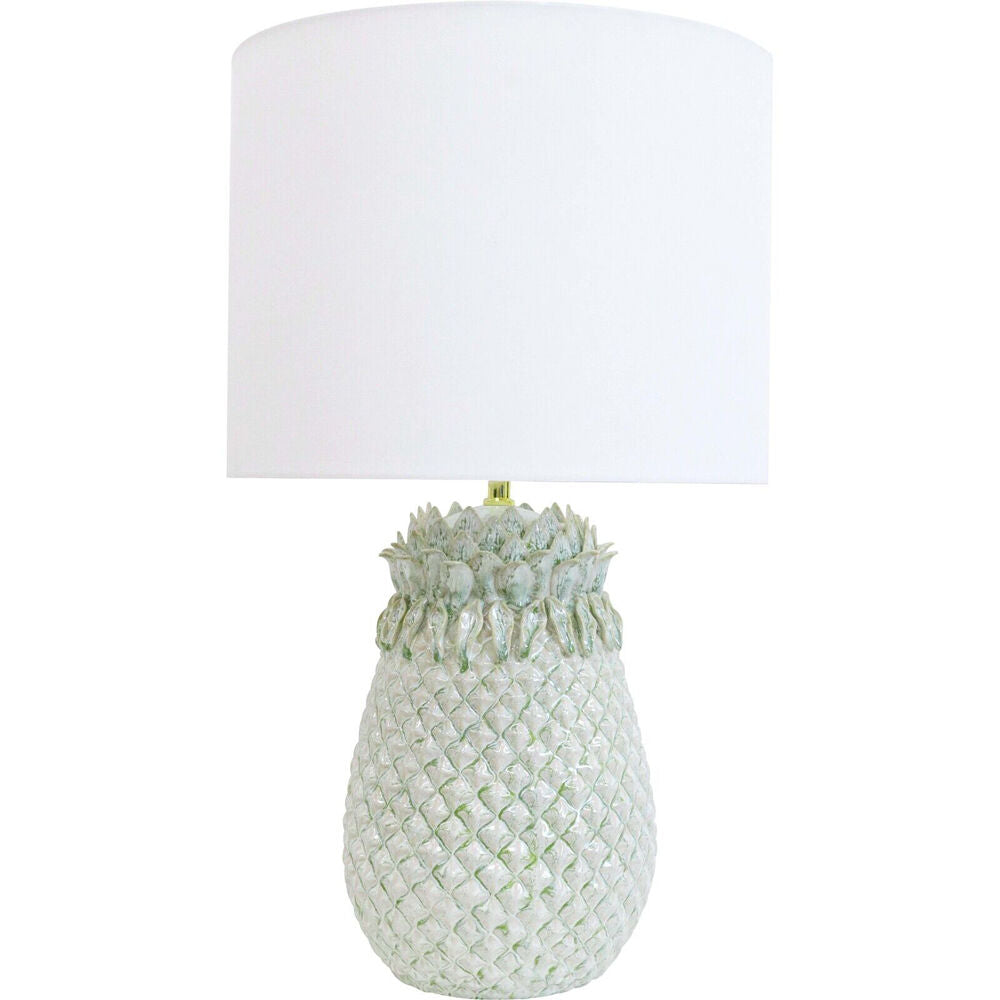 LVD Ceramic/Cotton Textured Pineapple Bedroom Lamp 38x65cm Natural