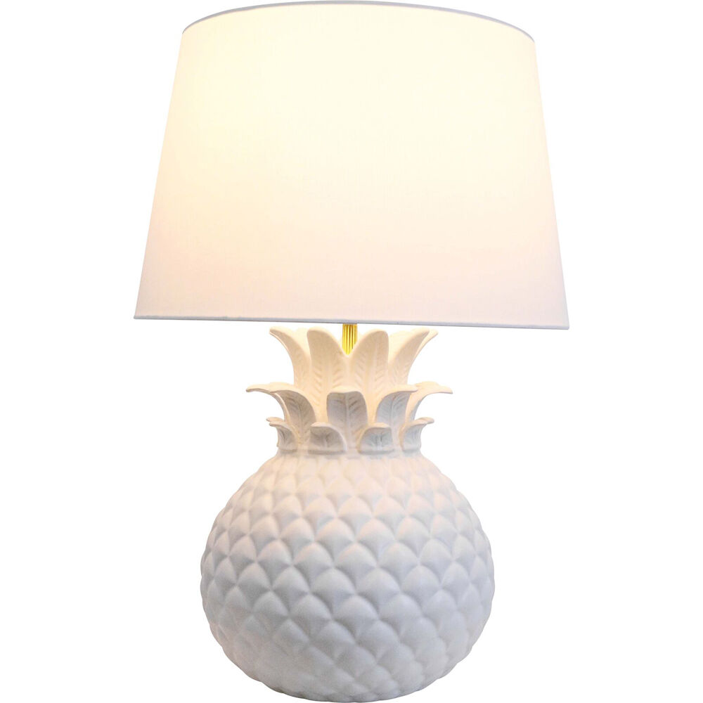 LVD Ceramic/Cotton Tropical Pineapple Bedroom Lamp Squat 35x70cm White