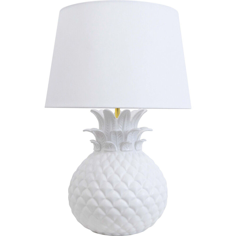 LVD Ceramic/Cotton Tropical Pineapple Bedroom Lamp Squat 35x70cm White