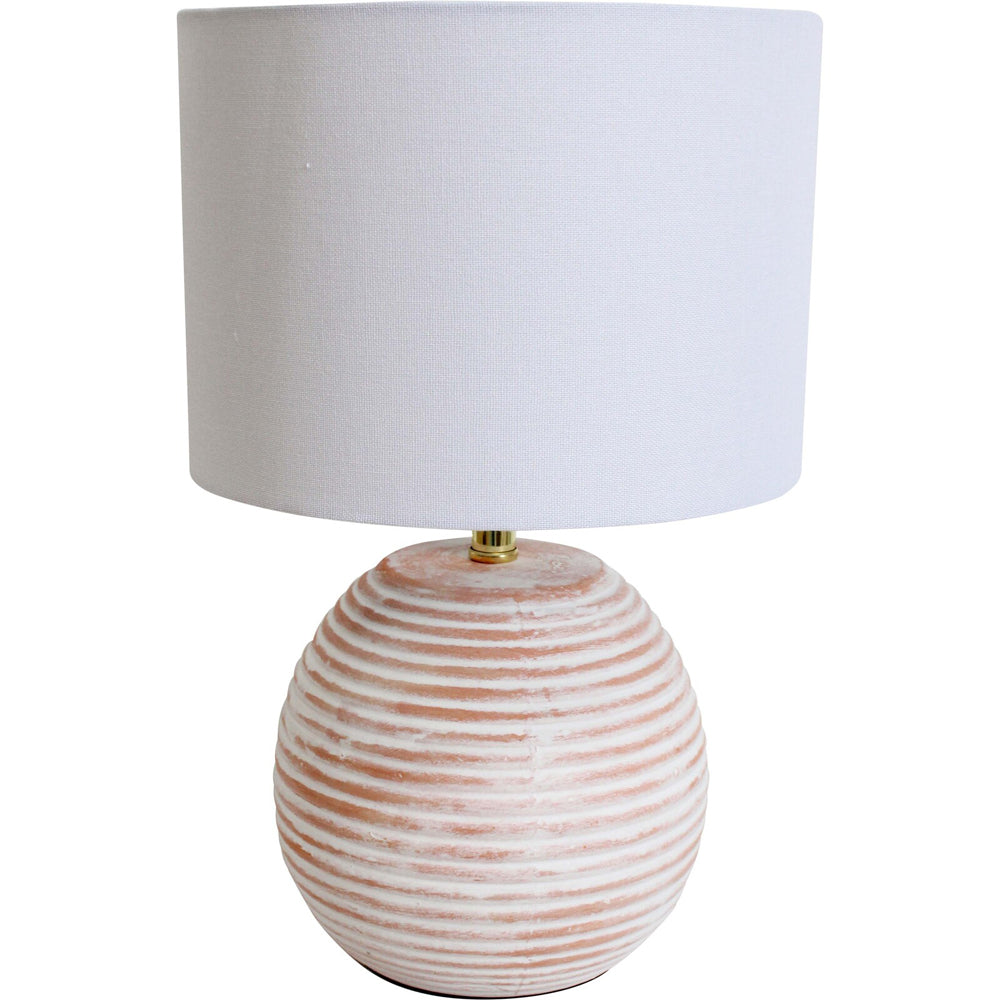 LVD Linen/Ceramic Lamp Urban Room Decor 22x34cm - White/Brown