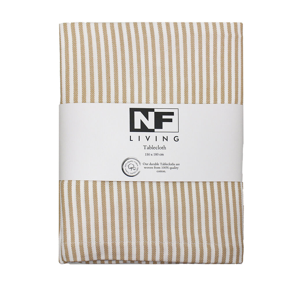 NF Home & Entertaining Essentials Maison Table Cloth 150x180cm Striped Beige