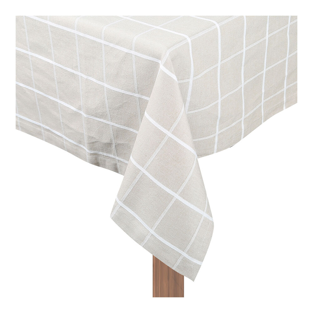 NF Home & Entertaining Essentials Greenland Table Cloth 250x150cm Checked Taupe
