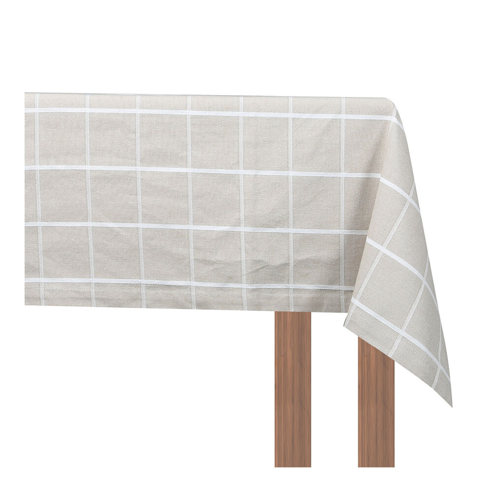 NF Home & Entertaining Essentials Greenland Table Cloth 250x150cm Checked Taupe
