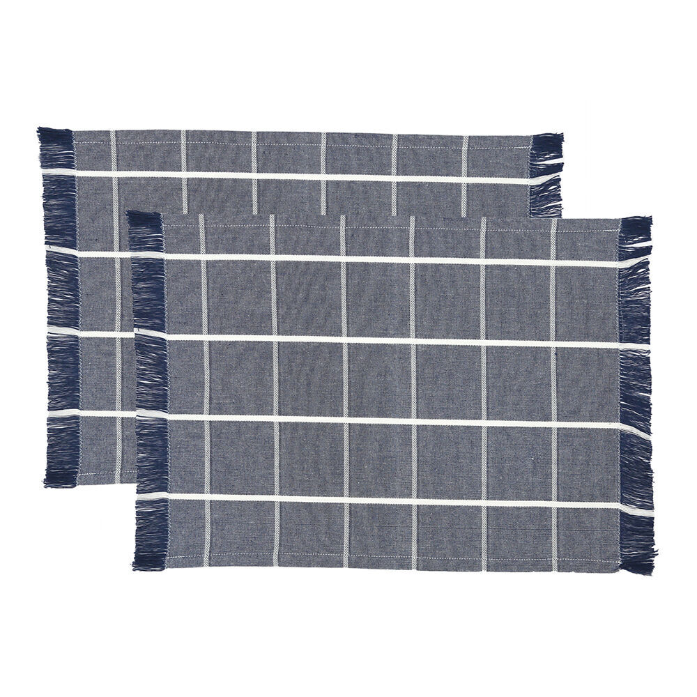2x 2pc NF Home & Entertaining Essentials Greenland Placemat 33x45cm Solid Blue