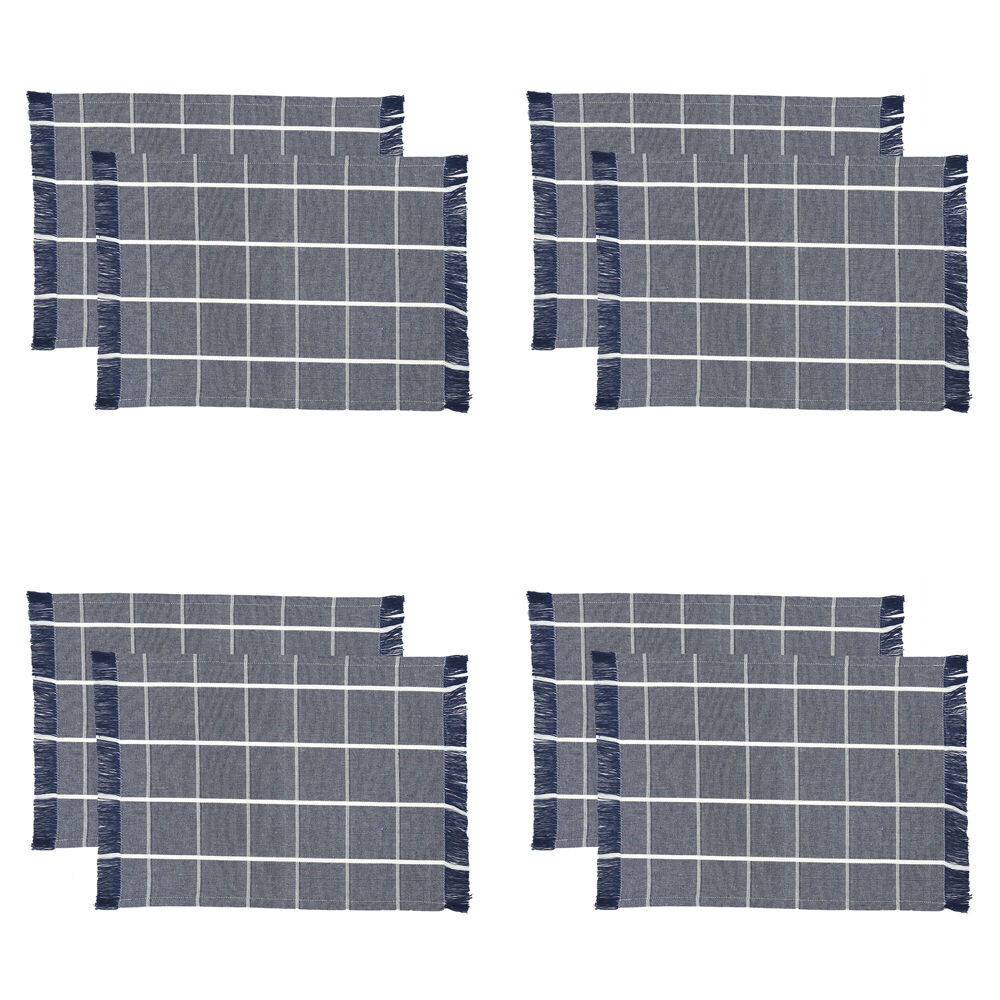 4x 2pc NF Home & Entertaining Essentials Greenland Placemat 33x45cm Solid Blue
