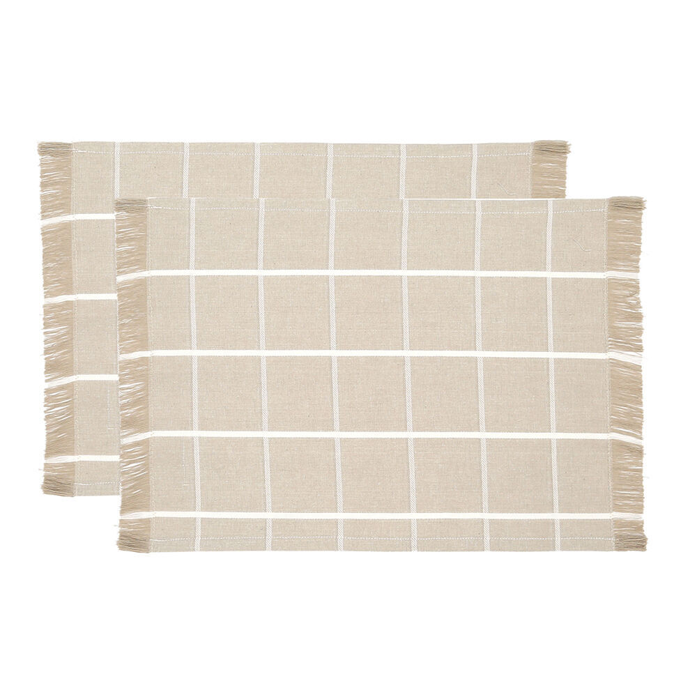 2x 2pc NF Home & Entertaining Essentials Greenland Placemat 33x45cm Solid Taupe