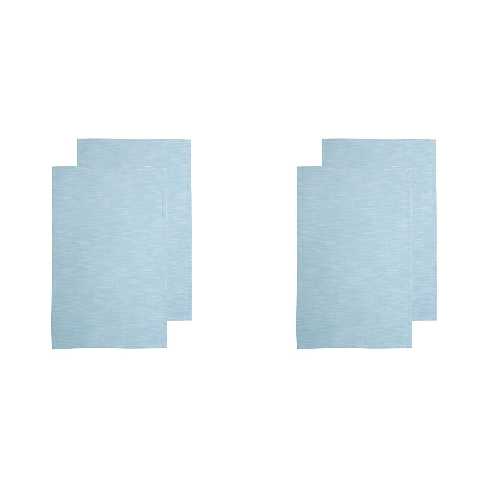 2x 2pc NF Home & Entertaining Essentials Elysian Tea Towel 45x70cm Solid Blue