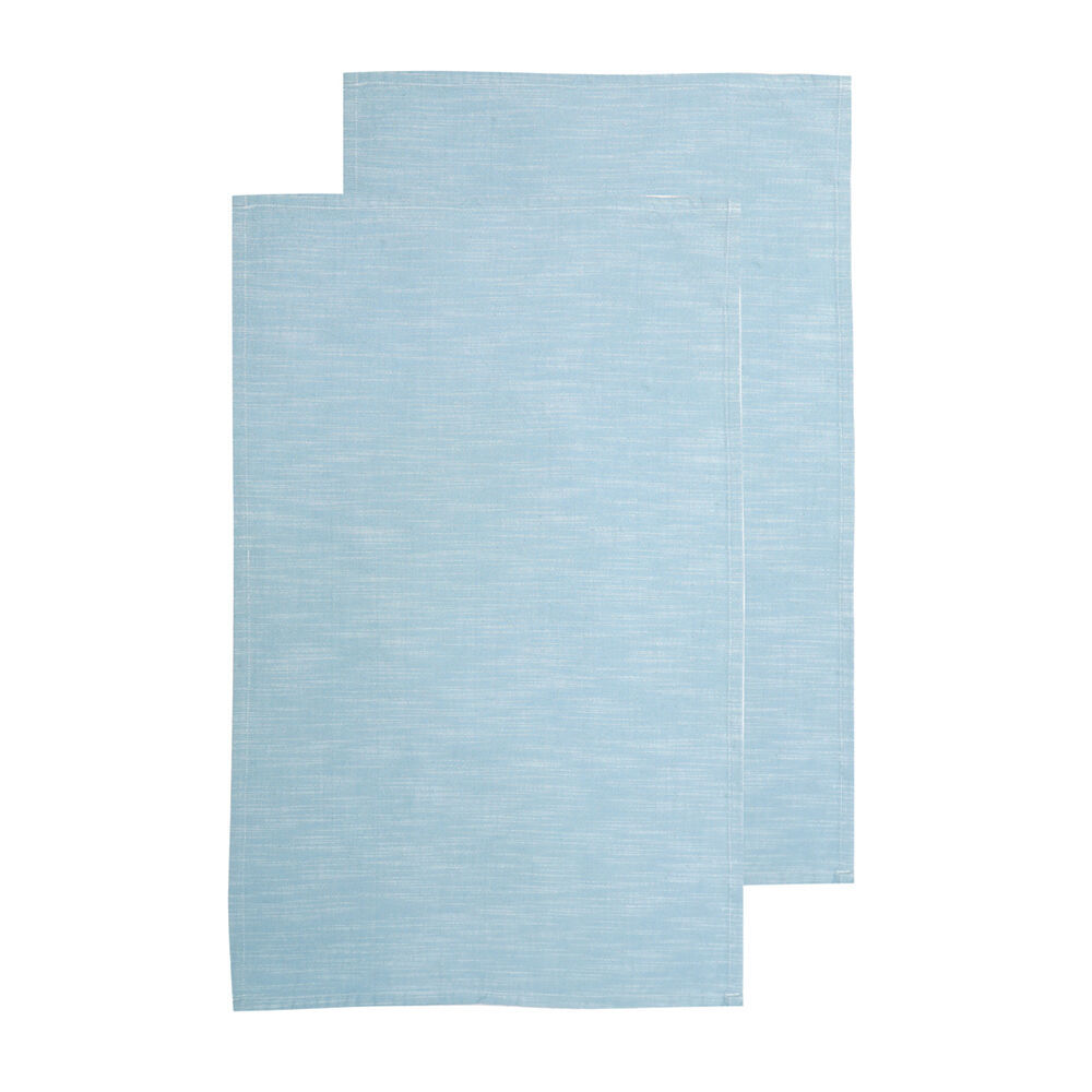 2x 2pc NF Home & Entertaining Essentials Elysian Tea Towel 45x70cm Solid Blue