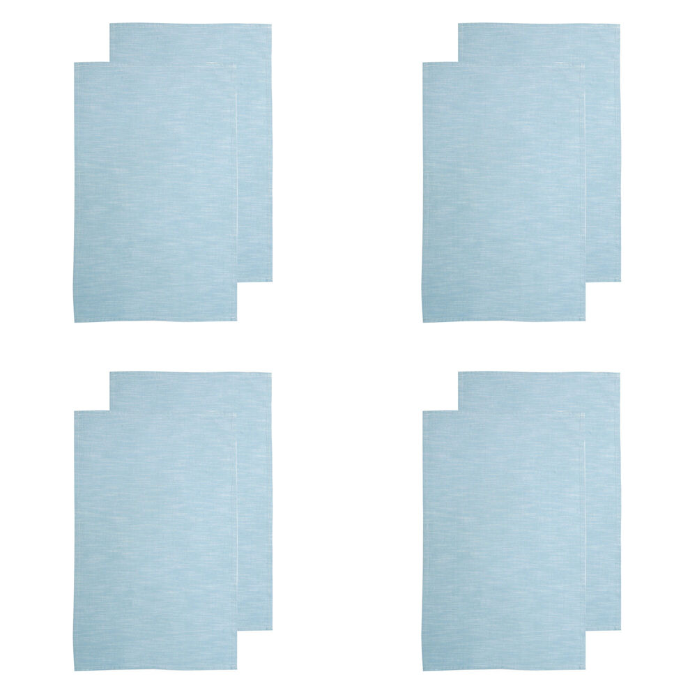 4x 2pc NF Home & Entertaining Essentials Elysian Tea Towel 45x70cm Solid Blue
