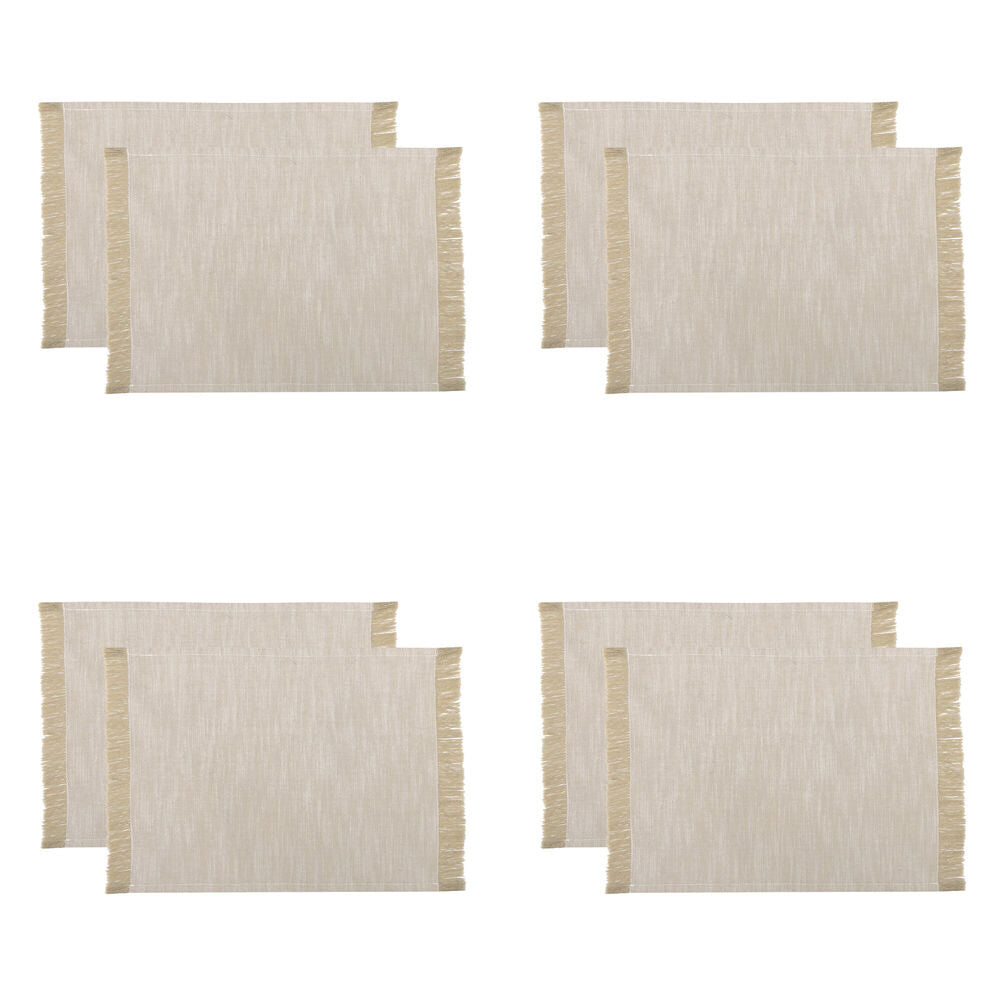 4x 2pc NF Home & Entertaining Essentials Elysian Placemat 33x45cm Solid Taupe