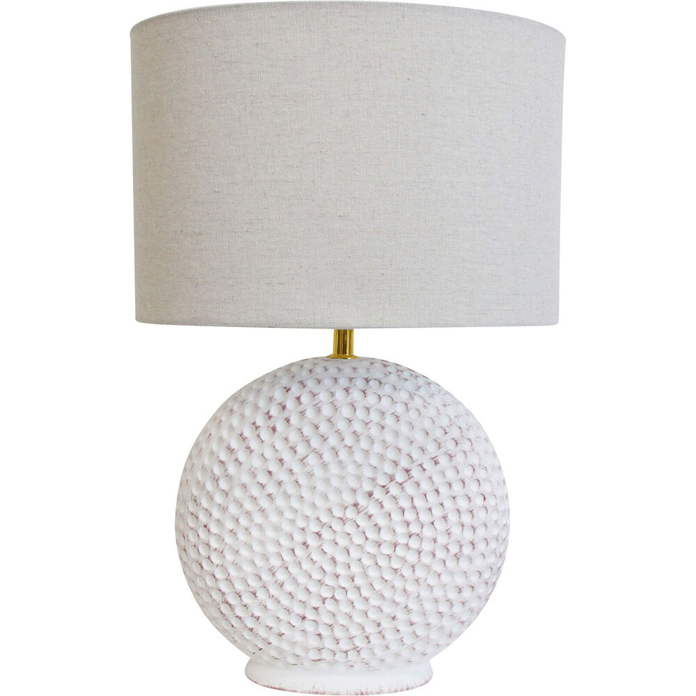 LVD Cairo Lamp Light E27 Bulb w/ Linen Shade 45.5cm - White