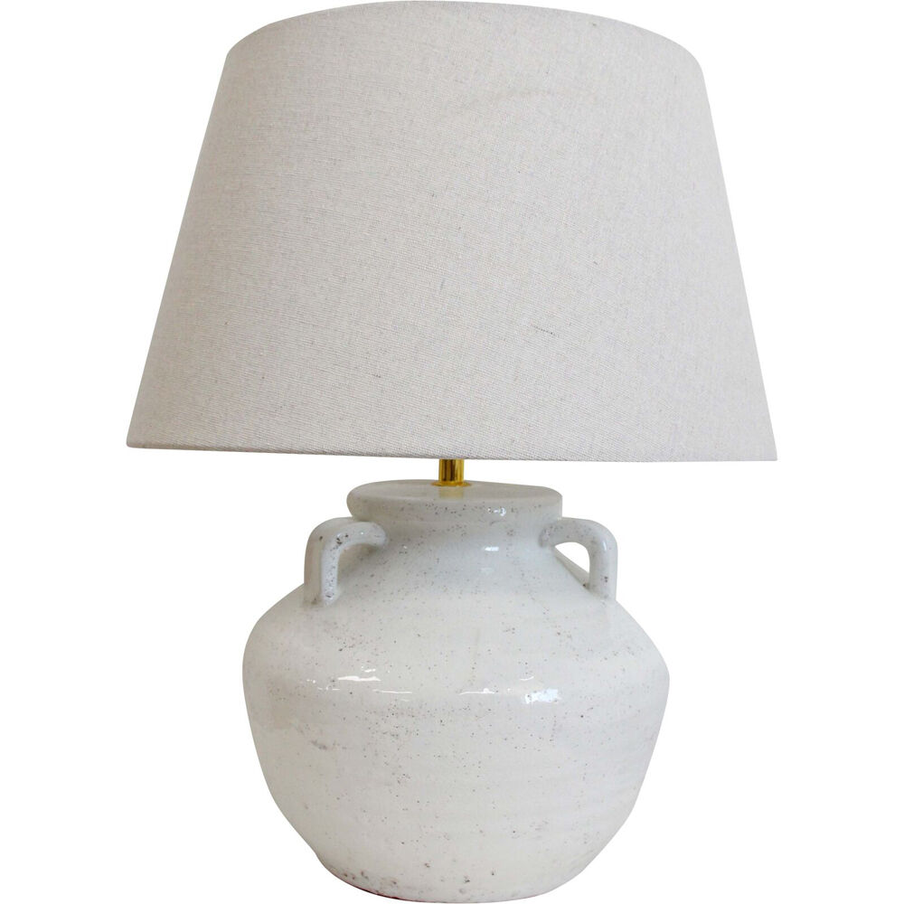 LVD Giana Lamp Light E27 Bulb w/ Linen Shade 46.5cm - White