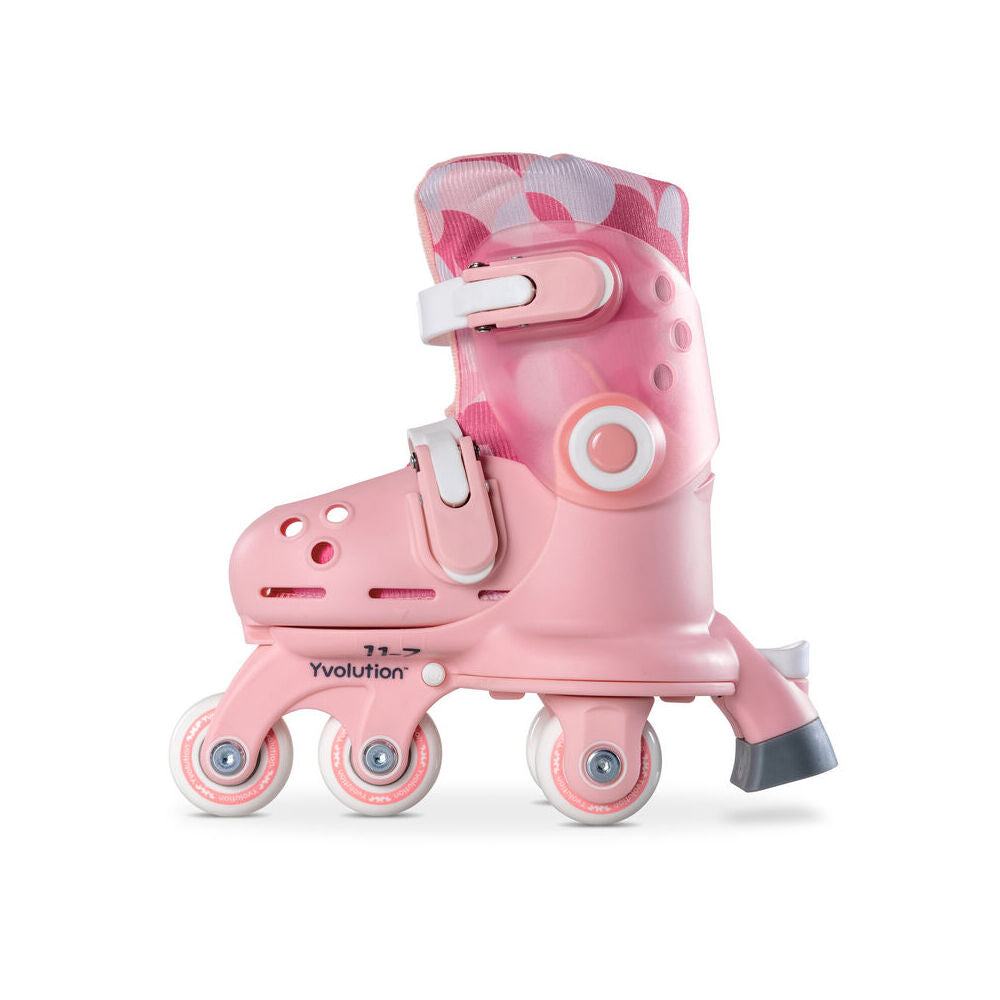 YVolution Twista Learner/Inline Roller Skates Size 7-11 Pink 2y+