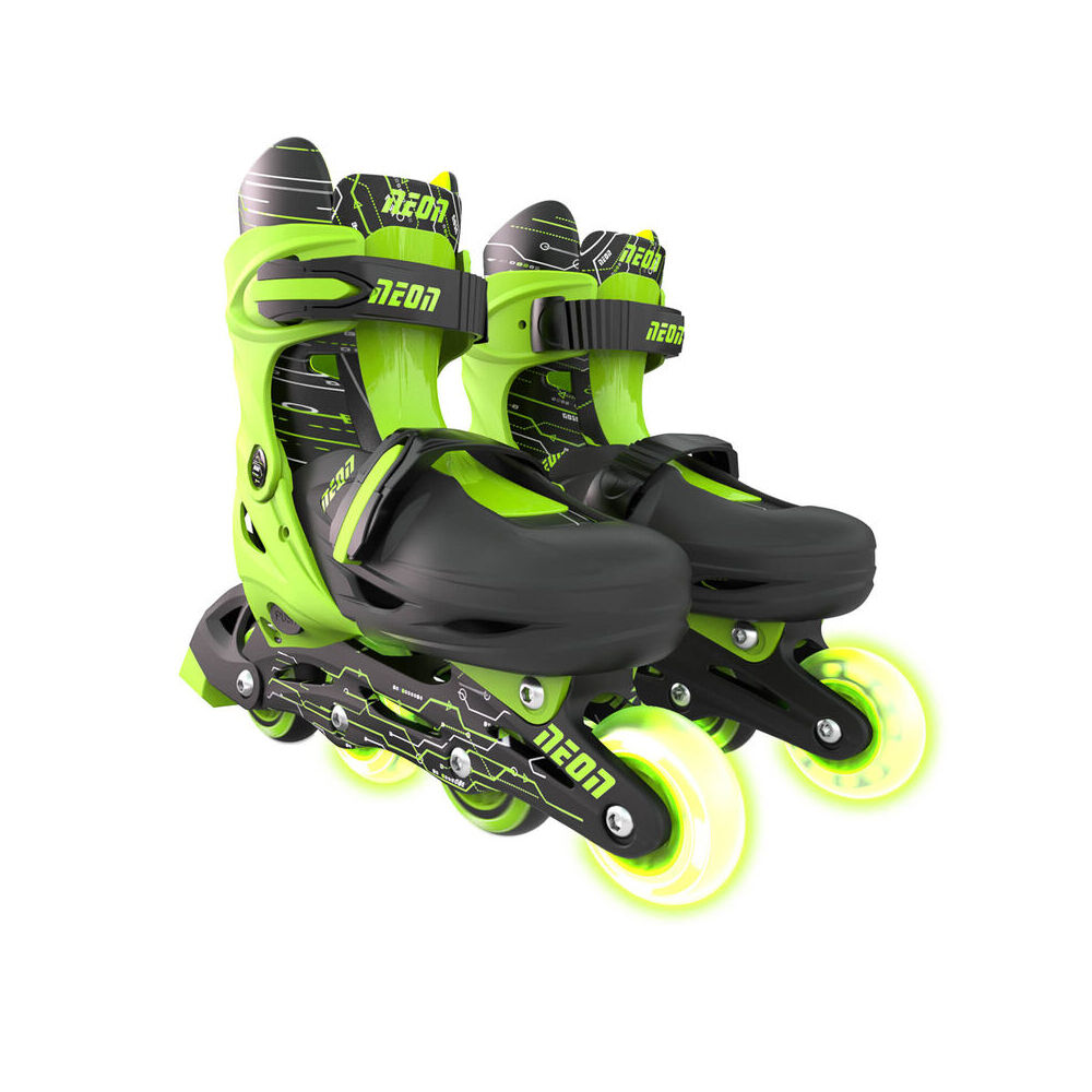 Yvolution Neon Inline Roller Skates Size 12-2 Green 5y+