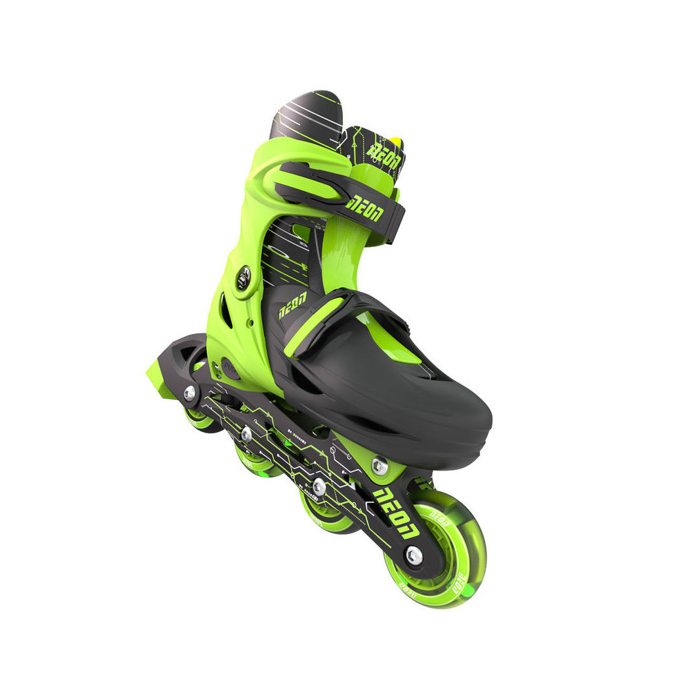 Yvolution Neon Inline Roller Skates Size 3-6 Green 5y+