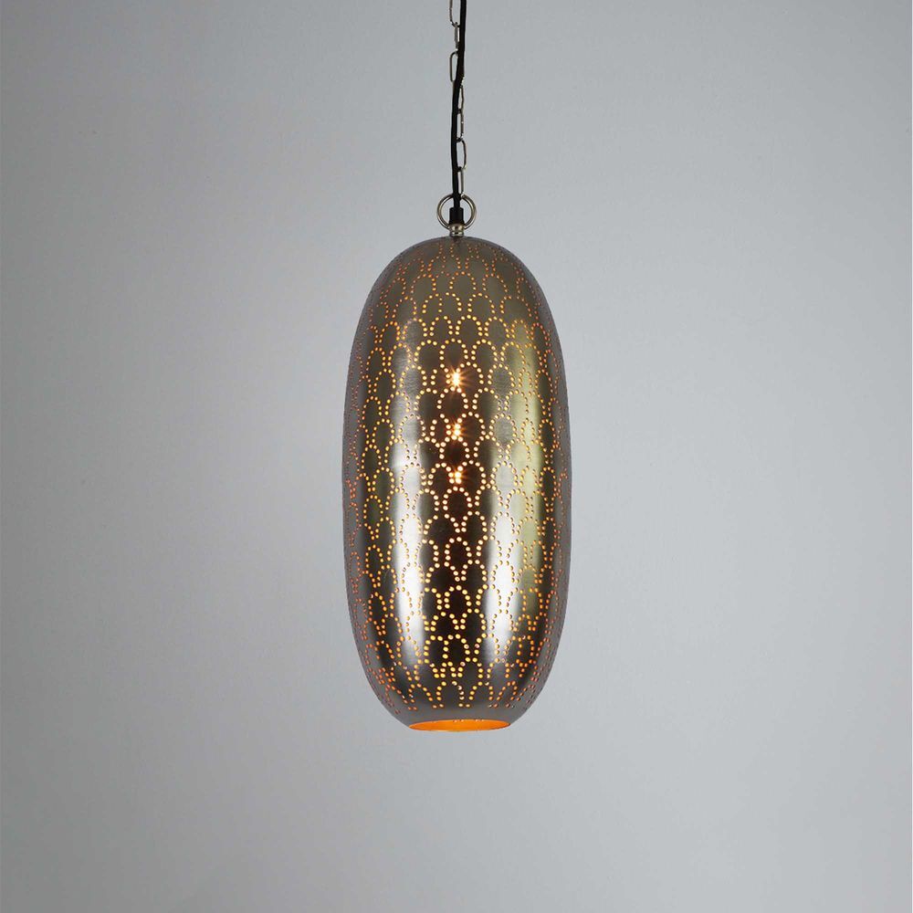 Belle Anaconda Metal Ceiling Pendant Light Hanging Decor 52cm Nickel
