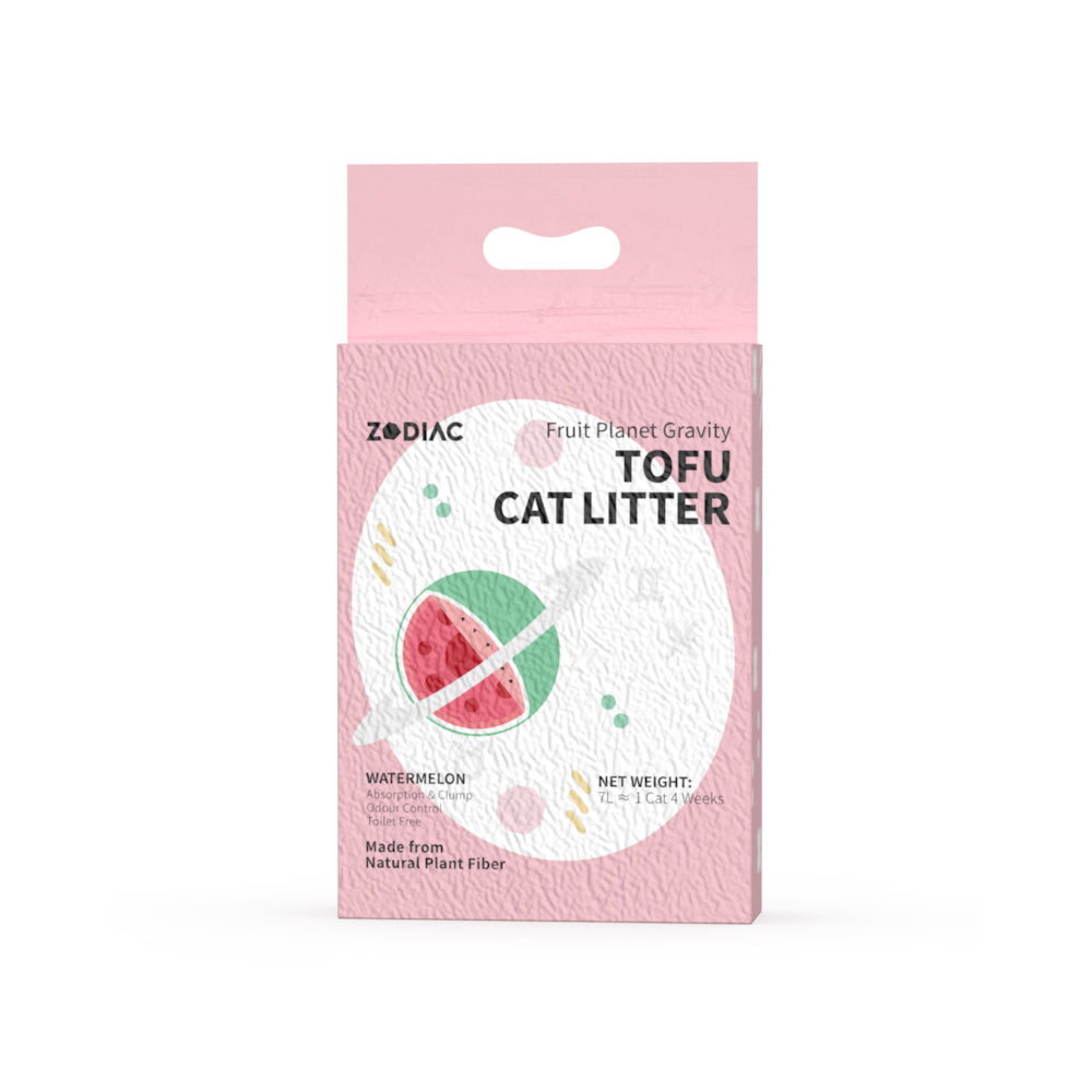 2x Zodiac 7L/2.5kg Fruity Tofu Soy Pulp Cat Litter - Watermelon