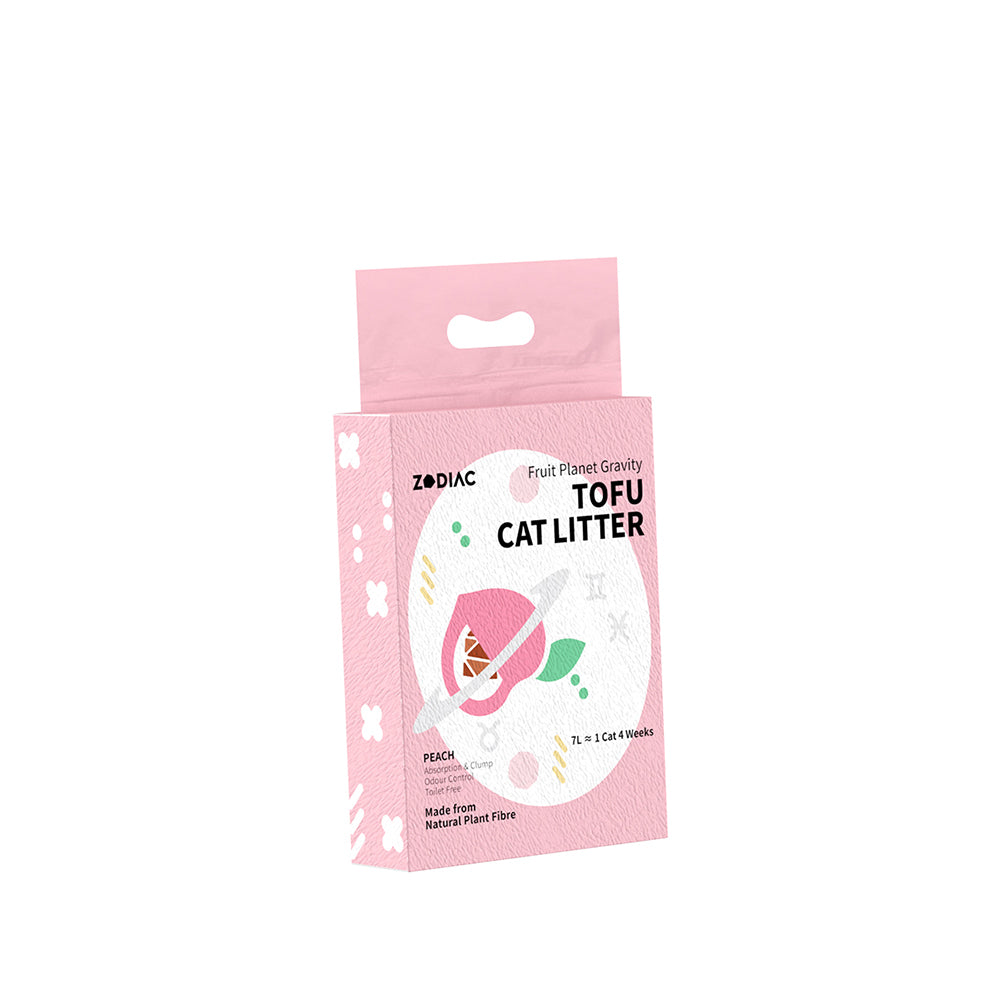 2x Zodiac 7L/2.5kg Fruity Tofu Soy Pulp Cat Litter - Peach