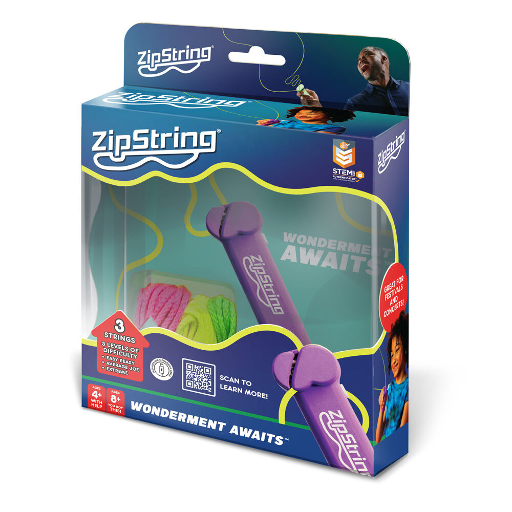 ZipString String Launcher Fidget STEM Toy 10.7x3.3cm - Assorted 8y+
