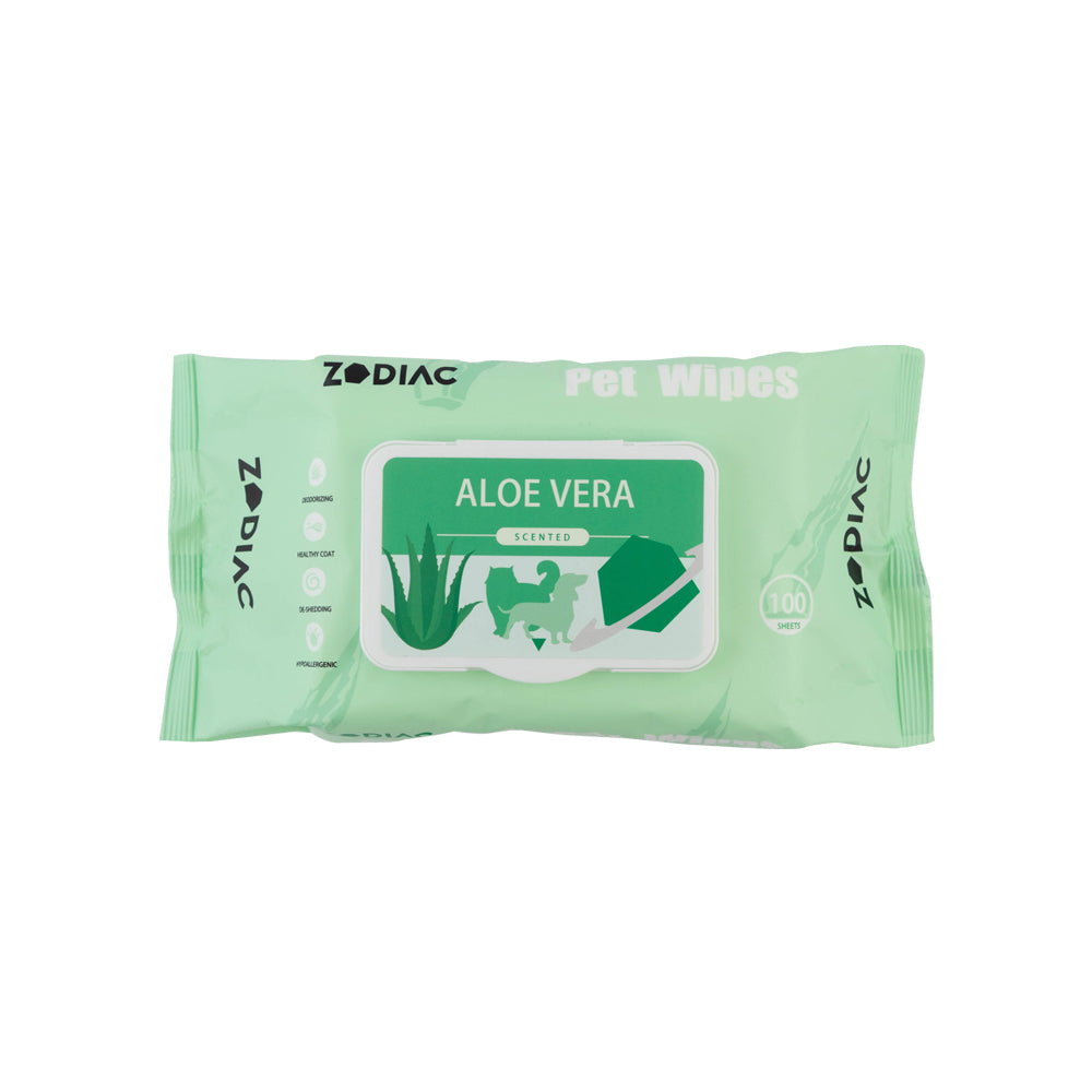 3x 100pc Zodiac Aloe Vera Dog/Cat Pet Grooming/Cleaning Wipes