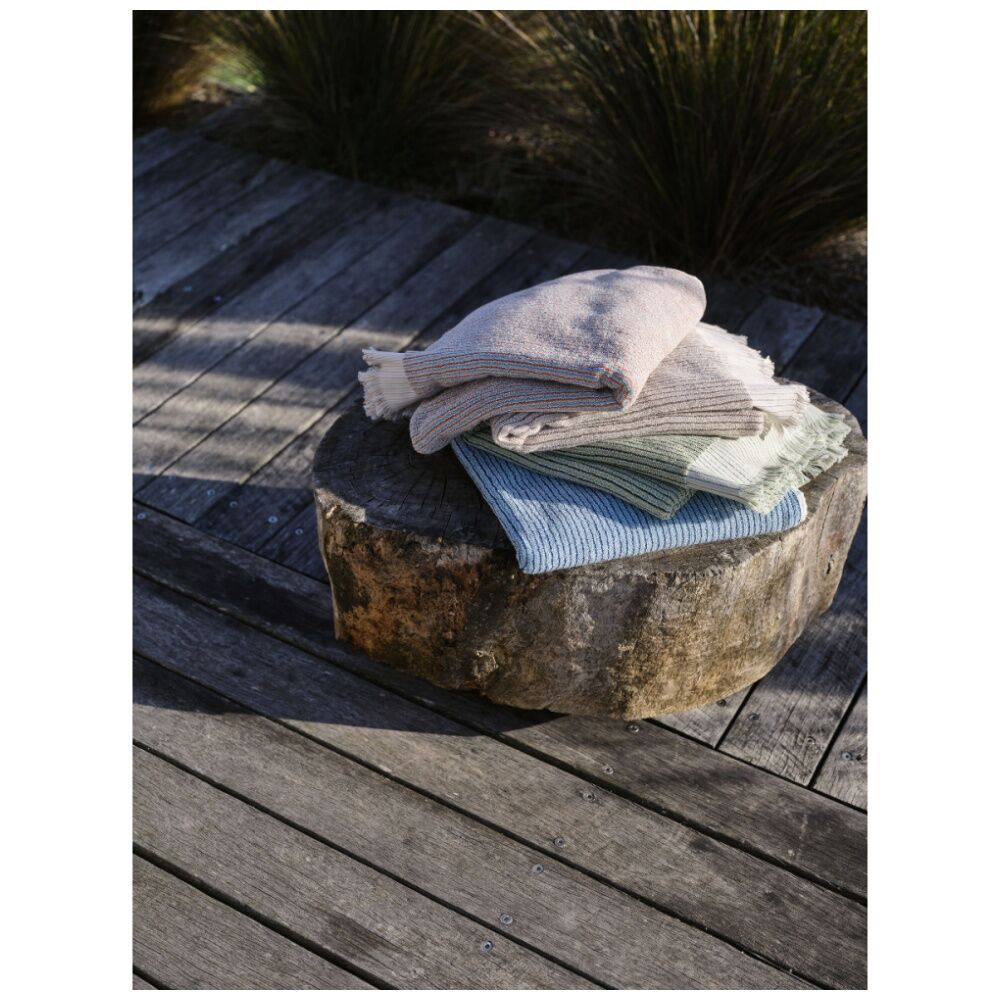 Linen House 580GSM Alara Emerald Green Stripe Bathroom Bath Towel 69x139cm