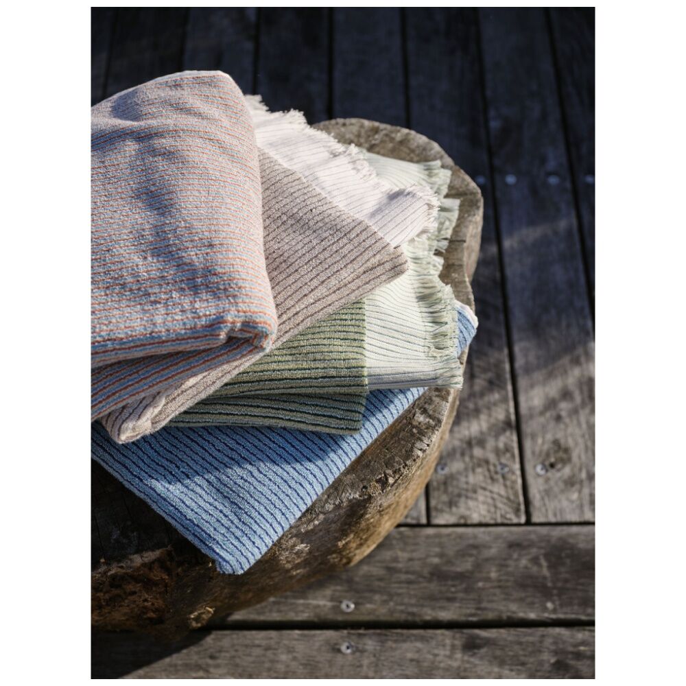 Linen House 580GSM Alara Emerald Green Stripe Bathroom Bath Towel 69x139cm