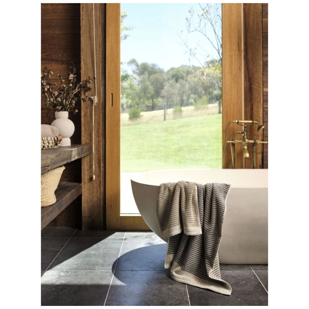 Linen House 630GSM Inverloch Mushroom Brown Cotton Bathroom Hand Towel 40x60cm