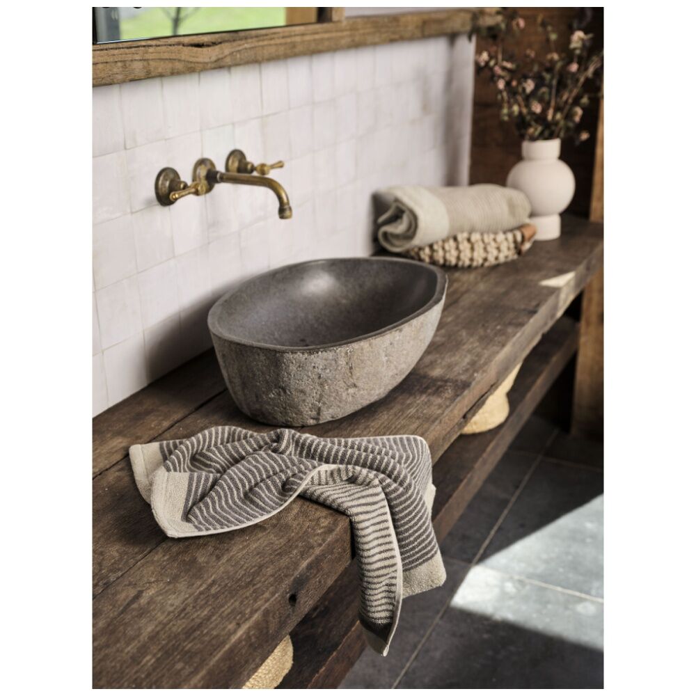 Linen House 630GSM Inverloch Shadow Charcoal Cotton Bathroom Hand Towel 40x60cm
