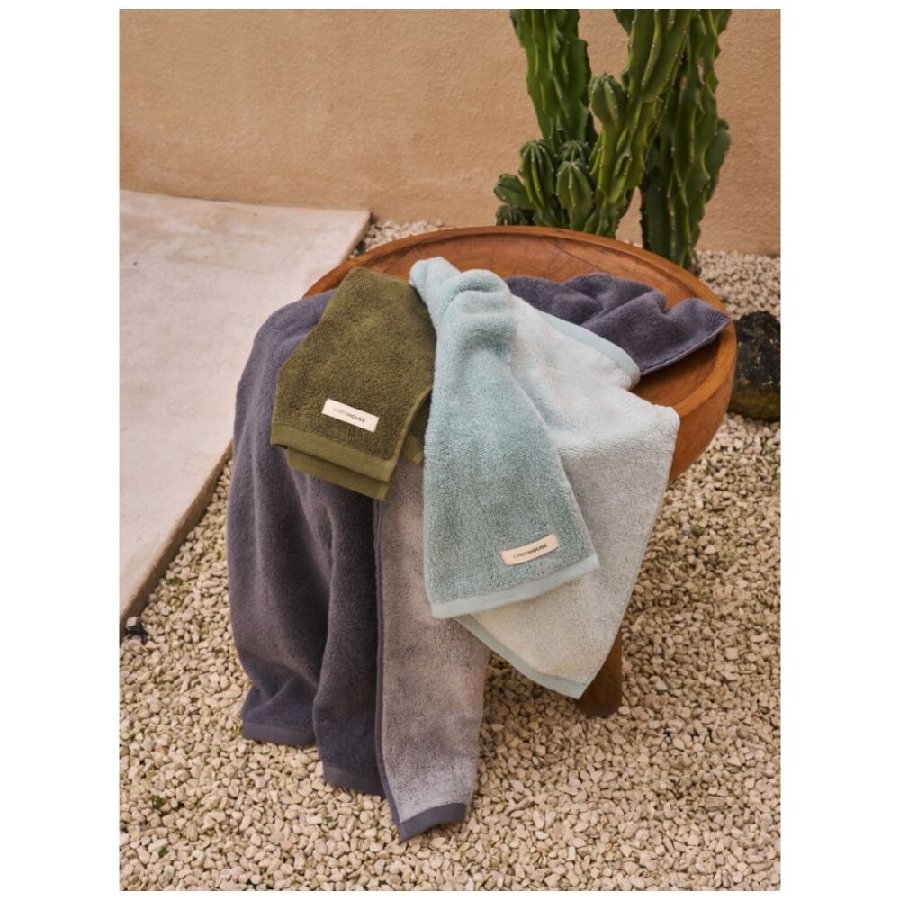 Linen House 550GSM Cotton Otway Olive Green Bathroom Hand Towel 40x60cm