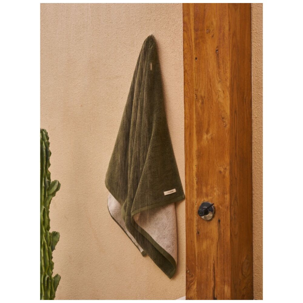 Linen House 550GSM Cotton Otway Olive Green Bathroom Hand Towel 40x60cm