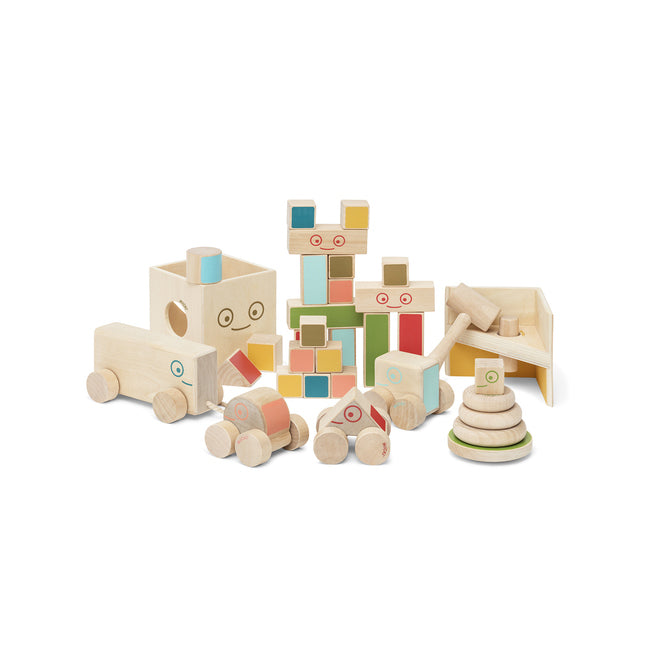 2x Micki Emotions Kids/Children Rectangle Wooden Pull-Along Toy 1y+