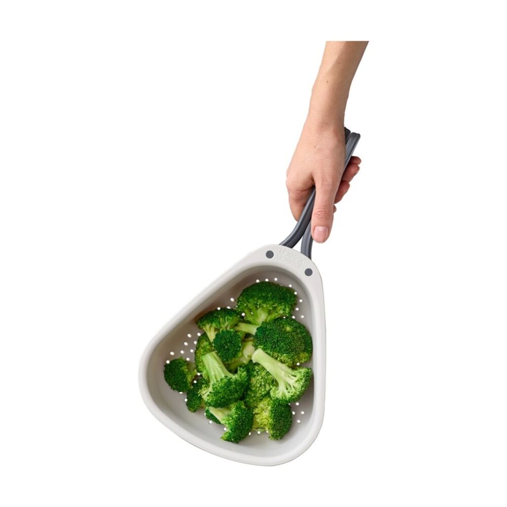 2PK Joseph Joseph Droplet Large Kitchen Colander W/ Folding Handle Cream