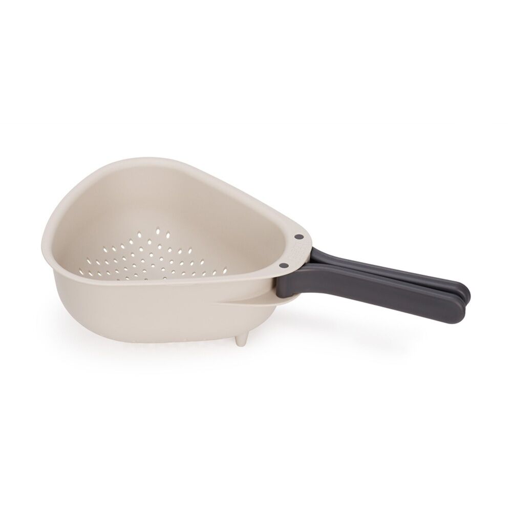 2PK Joseph Joseph Droplet Large Kitchen Colander W/ Folding Handle Cream
