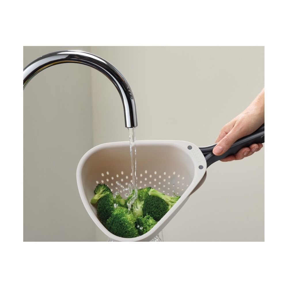 2PK Joseph Joseph Droplet Large Kitchen Colander W/ Folding Handle Cream
