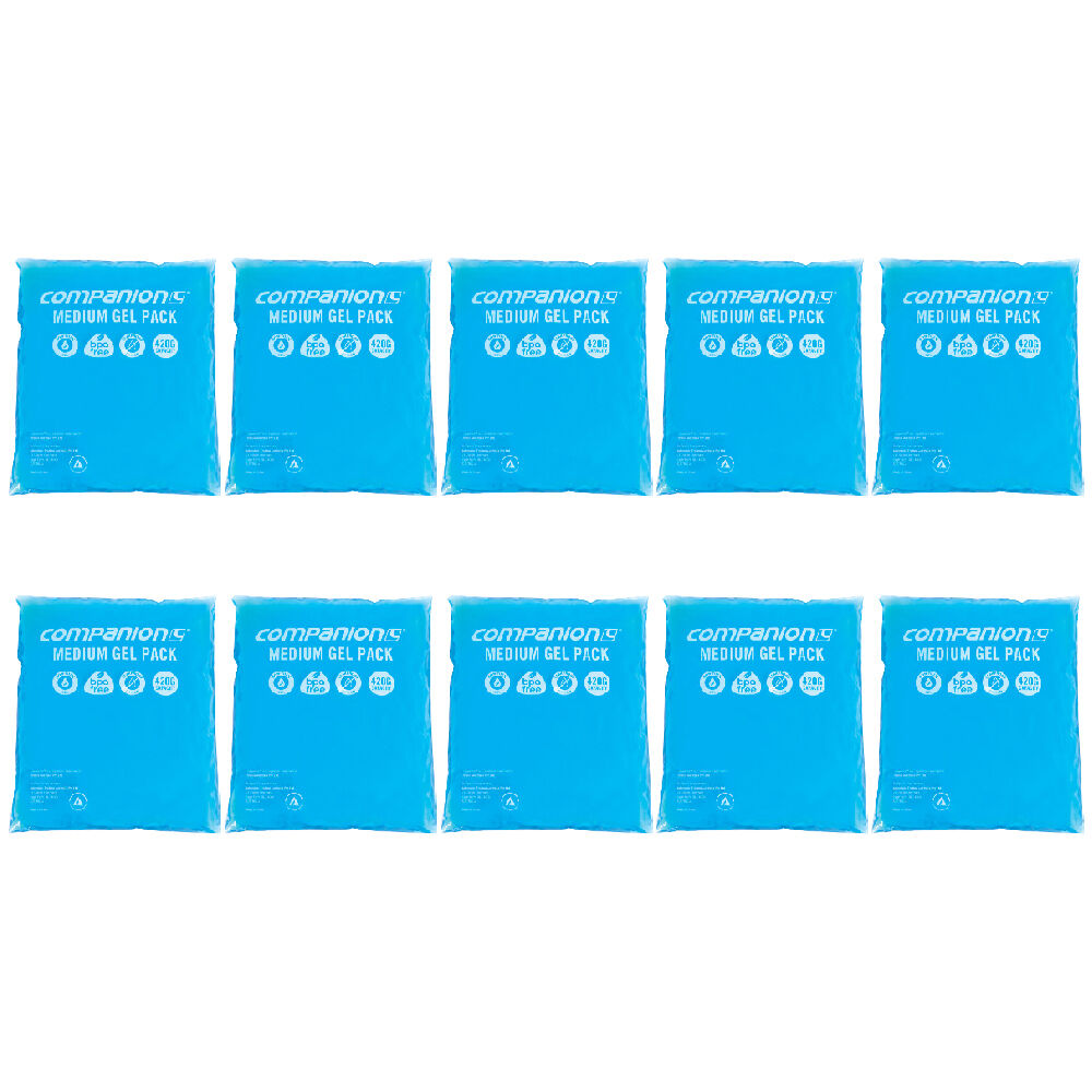 10PK Companion 420g Gel Ice Pack Flexible/Reusable Medium 41x24cm - Blue