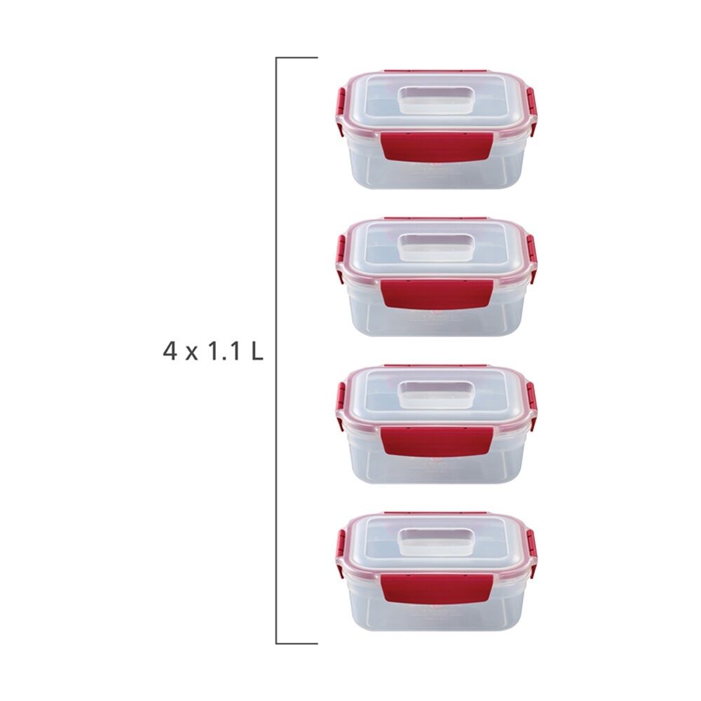 2x 4pc Joseph Joseph Nest Lock Rectangle Airtight Food Storage Container Set 1L