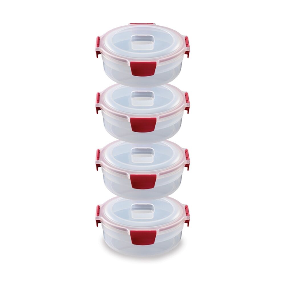 2x 4pc Joseph Joseph Nest Lock Round Airtight Food Storage Container Set 1L