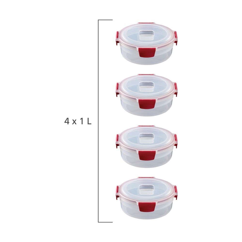 2x 4pc Joseph Joseph Nest Lock Round Airtight Food Storage Container Set 1L