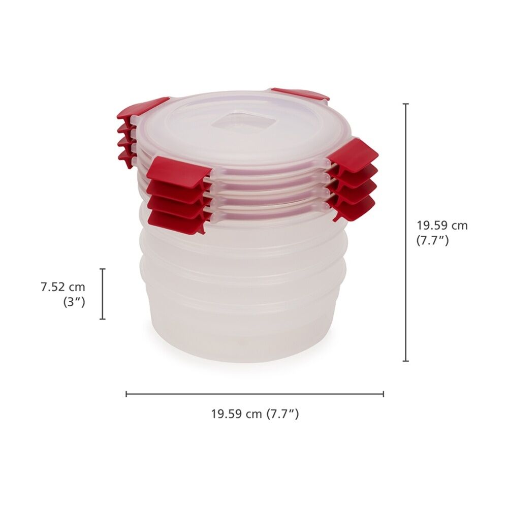 2x 4pc Joseph Joseph Nest Lock Round Airtight Food Storage Container Set 1L