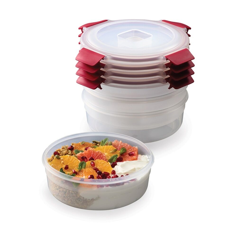 2x 4pc Joseph Joseph Nest Lock Round Airtight Food Storage Container Set 1L
