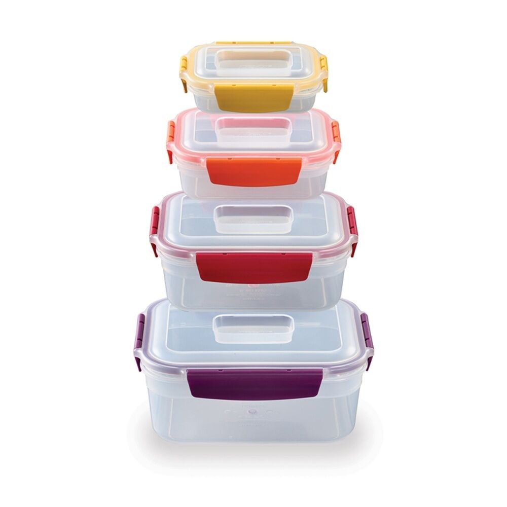 8pc Joseph Joseph Nest Lock Airtight Food Storage Container Set Multicolour
