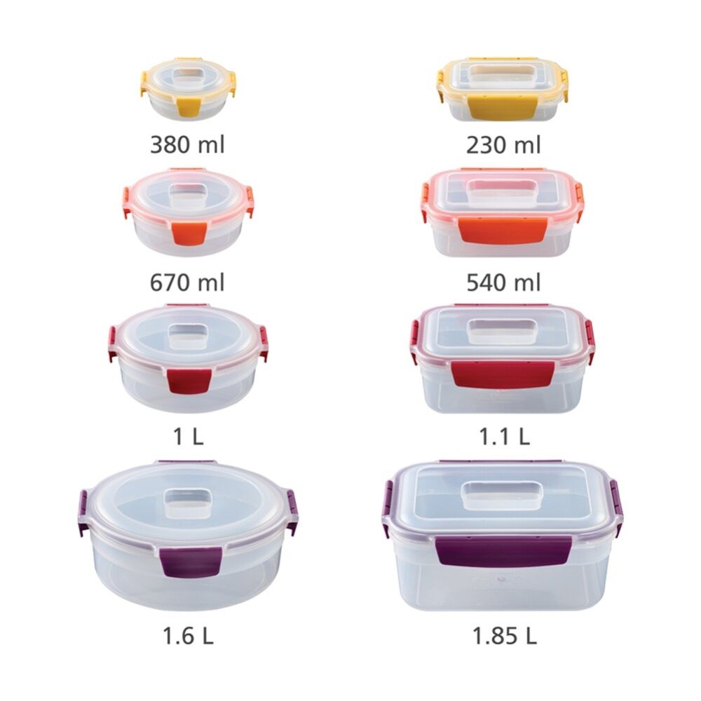 8pc Joseph Joseph Nest Lock Airtight Food Storage Container Set Multicolour