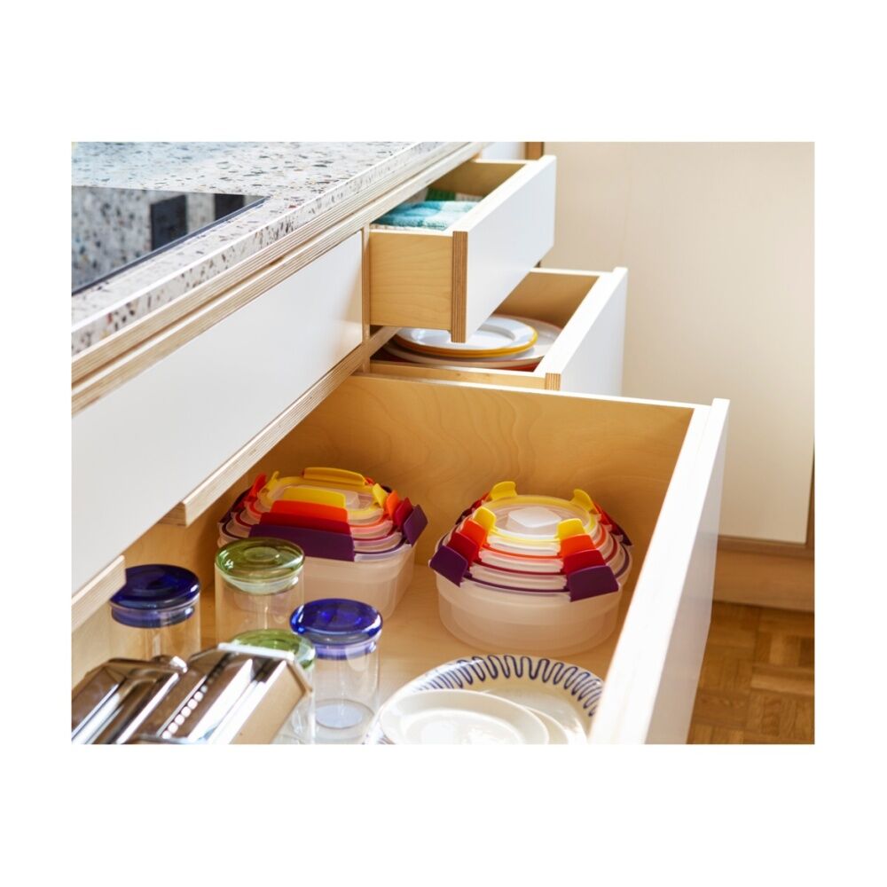 2x 4pc Joseph Joseph Nest Lock Round Airtight Food Container Set Multicolour