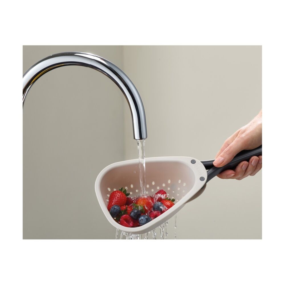 2PK Joseph Joseph Droplet Mini Small Kitchen Colander W/ Folding Handle Cream