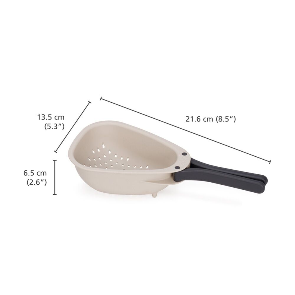 2PK Joseph Joseph Droplet Mini Small Kitchen Colander W/ Folding Handle Cream