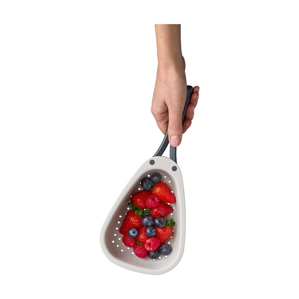 2PK Joseph Joseph Droplet Mini Small Kitchen Colander W/ Folding Handle Cream